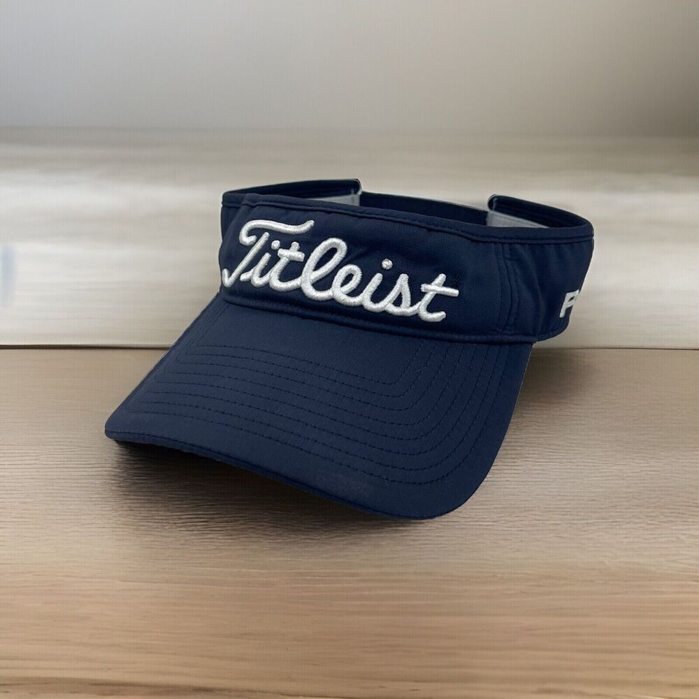 Titleist FJ Golf Pro V1 Navy Embroidered Adjustable Sun Visor Cap Old Money